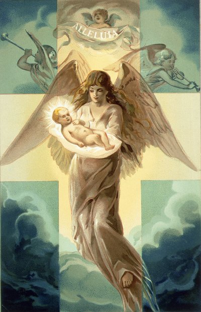 Aleluia, cartão de Natal, 1882 de Unbekannt Unbekannt