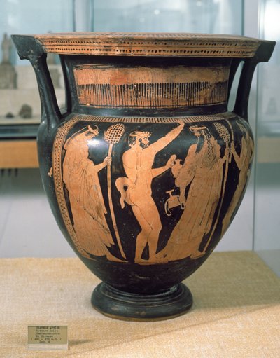 Krater de figuras negras, pelo Pintor dos Centauros, c.480-470 aC de Unbekannt Unbekannt