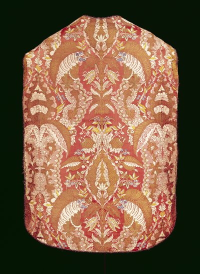 Casula, seda estampada de renda, francês, c.1720 de Unbekannt Unbekannt