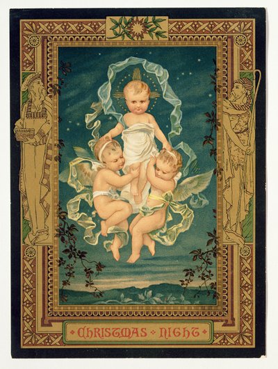 Noite de Natal, cartão de Natal, de 1880 de Unbekannt Unbekannt