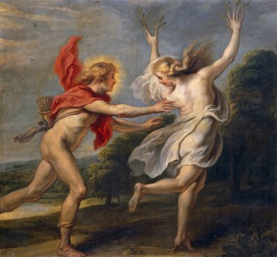 Daphne e Apolo (óleo) de Unbekannt Unbekannt