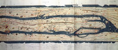 Detalhe da Itália da cópia do mapa de Peutinger de Unbekannt Unbekannt