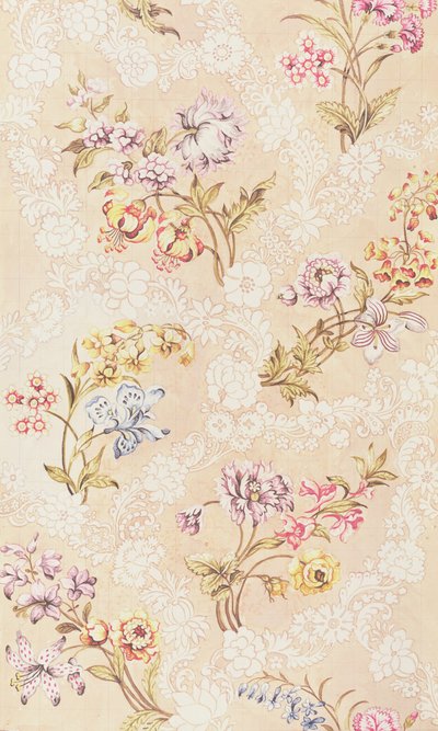 Design floral com peônias, lírios e rosas para seda Spitalfields, por Anna Maria Garthwaite (1690-1763), 1744 de Unbekannt Unbekannt