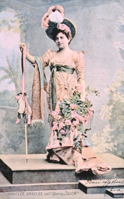 Hariclea Darclee na ópera &39;Tosca&39; por Giacomo Puccini (1858-1924) 1900 (foto colorida) de Unbekannt Unbekannt