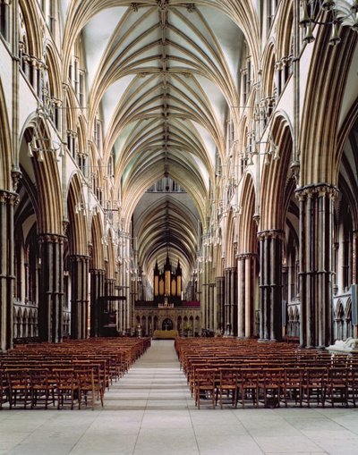 Catedral de Lincoln, 1185-1311, vista da nave, construída 1215-55, Lincolnshire, Reino Unido de Unbekannt Unbekannt