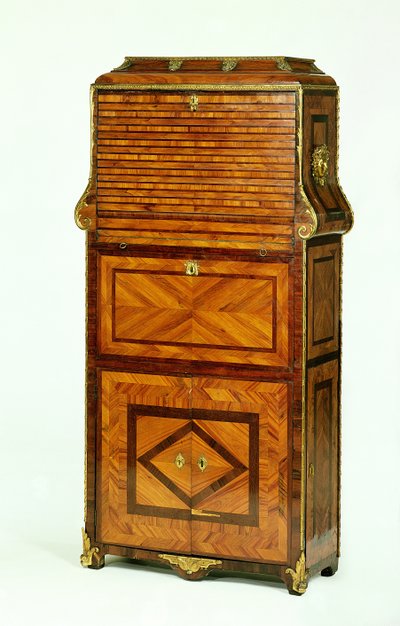 Louis XV folheado papelão secretaire c.1740 de Unbekannt Unbekannt