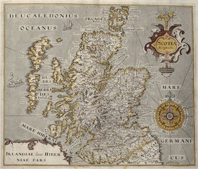 Mapa do Reino da Escócia, século 17 Scotia Regnum de Unbekannt Unbekannt