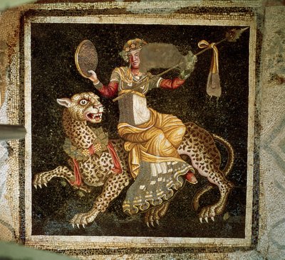 Mosaico de Dionísio montando um leopardo c.180 dC de Unbekannt Unbekannt