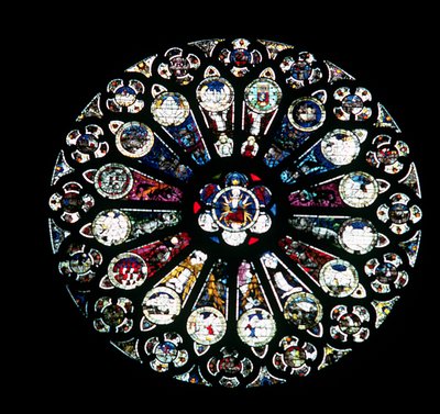 North Rose Window, cantaria do século 13, vidro do meio do século XV de Unbekannt Unbekannt