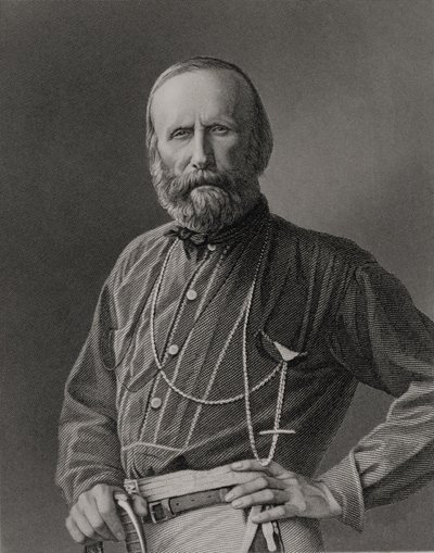 Retrato de Giuseppe Garibaldi (1807-82) gravado por William Holl (1807-71) de uma fotografia, pub. de William Mackenzie de Unbekannt Unbekannt
