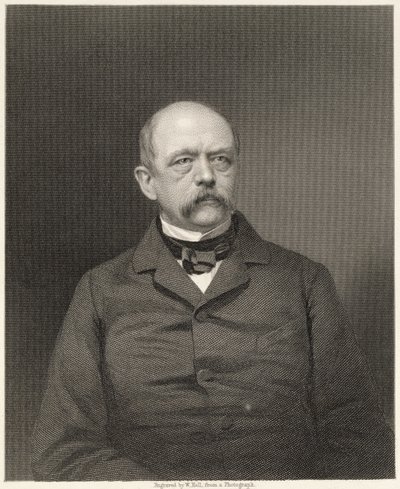 Retrato de Otto von Bismarck (1815-98) gravado por William Holl (1807-71) de uma fotografia, pub. de William Mackenzie de Unbekannt Unbekannt