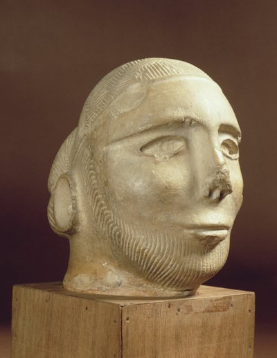 Cabeça do retrato do Steatite, Mohenjodaro, 2300-1750 BC de Unbekannt Unbekannt