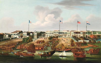 Os Hongs do cantão - comércio de China, c.1850 de Unbekannt Unbekannt