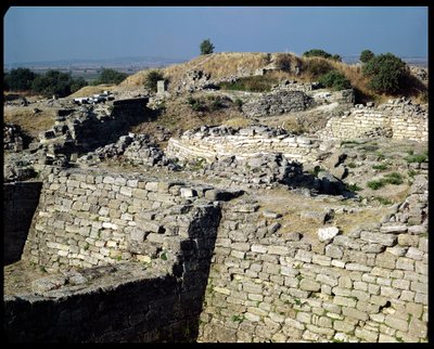 O monte de Hissarlik, o local da antiga cidade de Tróia, 3000-1100 aC de Unbekannt Unbekannt