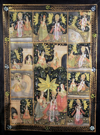 A história de Krishna e suas dez encarnações (algodão pintado) de Unbekannt Unbekannt