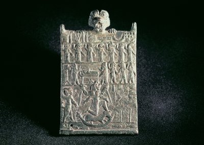 00362 Placa do Inferno, representando a conspiração contra Lamashtu, Neo-Assírio, da Mesopotâmia, c.1700 aC (bronze) de Unbekannt