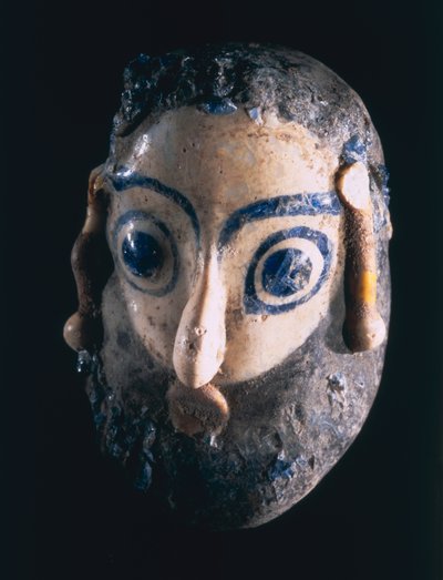 00367 Pendente de cabeça barbada, de Cartago, Tunísia, fenício, século 4 a 3 a.C. (vidro com núcleo de areia) de Unbekannt