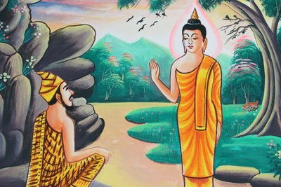 20151103, Kasi, Laos : Pintura retratando a história de vida de Shakyamuni Buda de Unbekannt