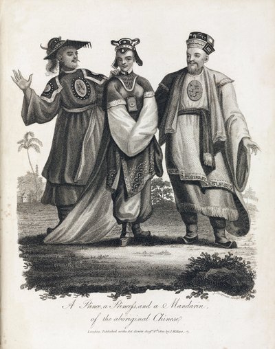Um Príncipe, uma Princesa e um Mandarim dos chineses aborígenes. de Unbekannt