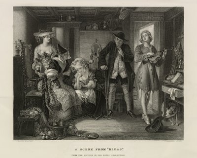 Uma cena de Midas, Grã-Bretanha, c.1850 (gravura) de Unbekannter Künstler