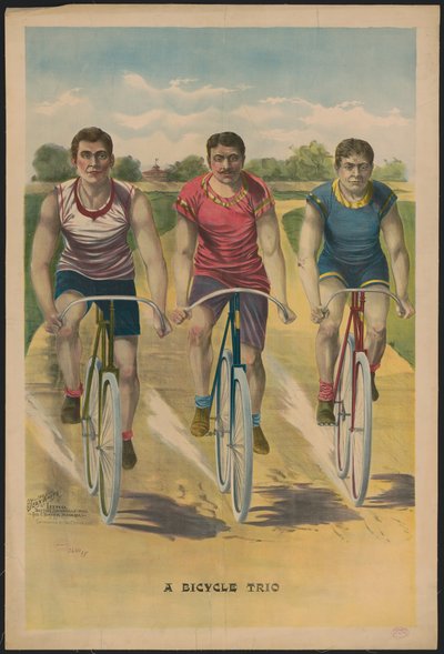 Um trio de bicicletas de Unbekannter Künstler