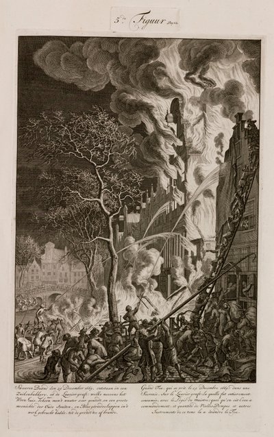 Um incêndio numa refinaria de açúcar, Amesterdão, Holanda, 29 de Dezembro de 1669 de Unbekannt