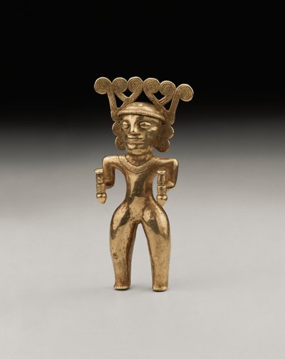 Uma rara figura de ouro de estilo internacional de um xamã, provavelmente do Panamá ou da Costa Rica, c.500-1000 de Unbekannt