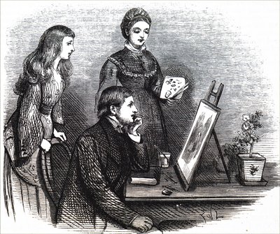 Uma jovem artista que apresenta o seu trabalho de Unbekannt