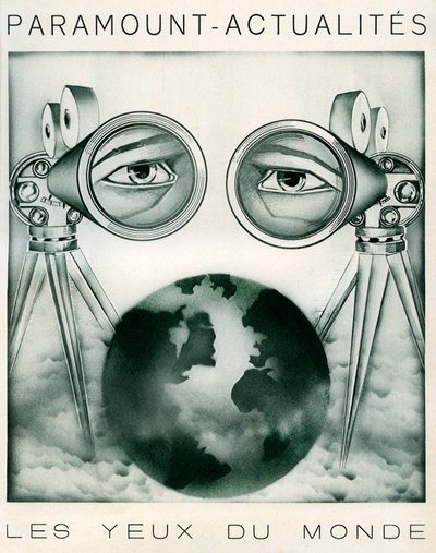 Anúncio para a Paramount-news: as câmaras são "os olhos do mundo". de Unbekannter Künstler