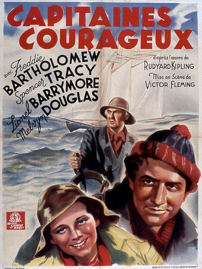 Cartaz do filme Captain Courageous de Victor Fleming com Freddie Bartholomew (criança) Spencer Tracy e Lionel Douglas 1937 (depois de Rudyard Kipling) de Unbekannt