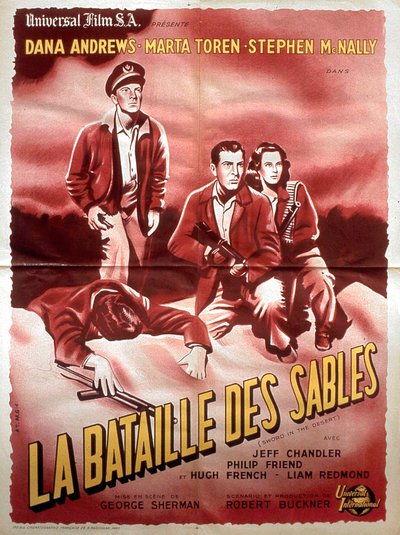 Cartaz do filme Batalha das Areias de George Sherman com Dana Andrews Marta Toren e Stephen Mc Nally 1949 de Unbekannt
