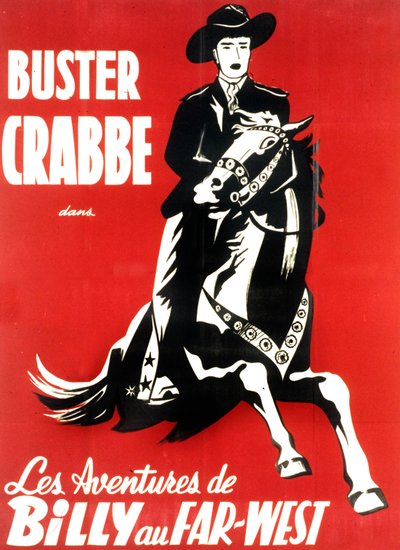 Cartaz do filme As aventuras de Billy no oeste selvagem com BusterCrabbe 1948 de Unbekannt