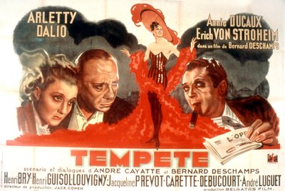 Cartaz do filme Tempete de BernardDeschamps com Arletty Marcel Dalio Annie Ducaux e Erich Von Stroheim 1940 de Unbekannt