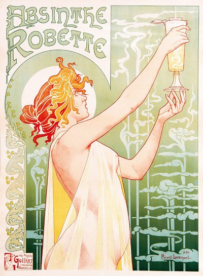 Cartaz publicitário para o absinto Robette de Unbekannter Künstler