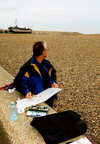 Praia de Aldeburgh - aguarela de Unbekannt