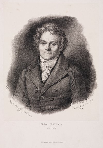 Alois Senefelder, inventor alemão da litografia, início do século XIX de Unbekannt