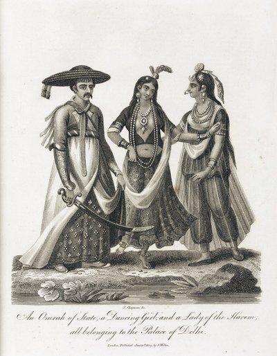 Uma Omrah de Estado; uma Dançarina; e uma Senhora do Harem, Índia. de Unbekannt