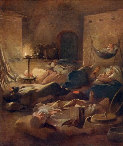 Família de camponeses árabes de Unbekannter Künstler