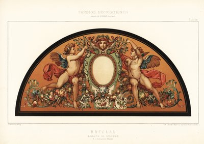 Ecrã Art nouveau no Museu de Wroclaw, Polónia,1890 (Cromolitografia) de Unbekannter Künstler