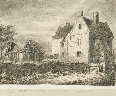 Baswich Village - casa de Sir William Congreve: desenho a lápis e lavagem, sd [ Séc. 18] de Unbekannt
