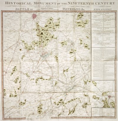 Mapa da Batalha de Waterloo de Unbekannter Künstler