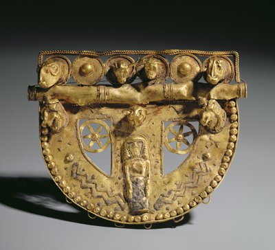 Fivela de cinto com decoração granulada, Período Orientalizante, c.700 a.C. (ouro) de Unbekannt