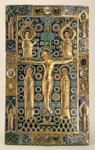 Capa do livro, Limoges, início do século 13 (madeira, cobre dourado e esmalte) de Unbekannt