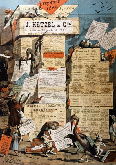 Anúncio de livros das edições Hetzel de Unbekannter Künstler