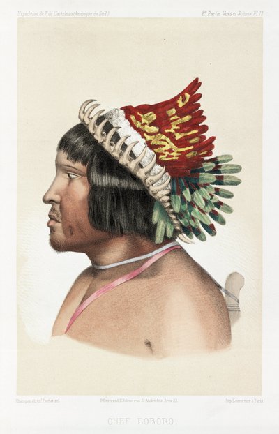 Chefe Bororo, América do Sul, c 1843-1847 de Unbekannt