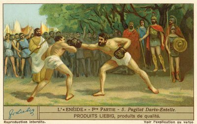Combate de boxe no aniversário da morte do pai de Eneias de Unbekannter Künstler