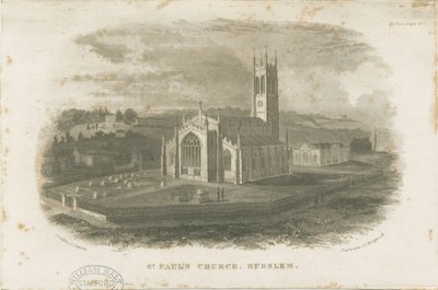 Burslem - Igreja de São Paulo: gravura em aço, nº [c 1830] de Unbekannt