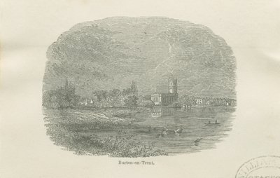 Burton-upon-Trent - Igreja Velha: gravura em xilogravura com vinheta, séc. de Unbekannt