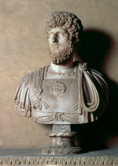 Busto de Lucius Aurelius Verus, romano, século II (mármore) de Unbekannt