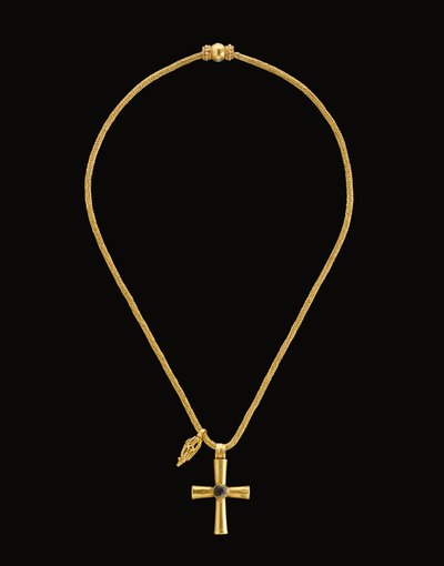Ouro Bizantino e Cruz de Vidro, século 5-7 de Unbekannt
